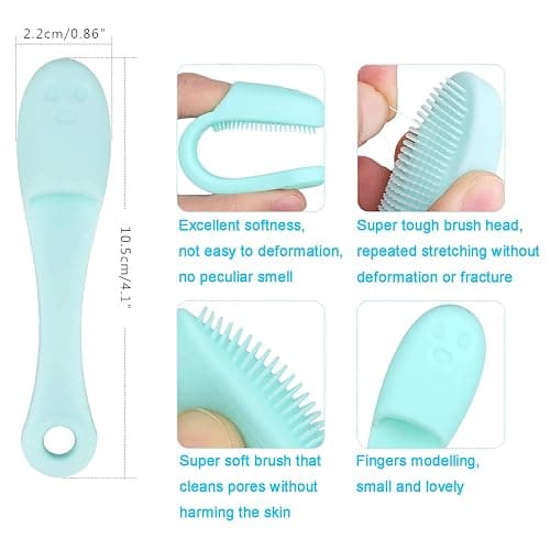 5-Pack Soft Silicone Manual Facial Cleansing Brushes, Face Scrubber Cleanser Brush for Gently and Effectively Cleaning, Removing Blackheads and Massaging thumbnail 6