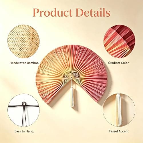 Bamboo Wall Fan Decor thumbnail 2