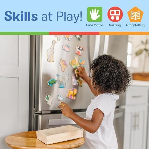 Melissa & Doug Wooden Animal Magnets Set (20 Pieces) – Farm, Zoo & Pet Fridge Magnets in Storage Box – Montessori Preschool Learning Toys for Toddlers & Kids Ages 2+ - FSC-Certified thumbnail 5