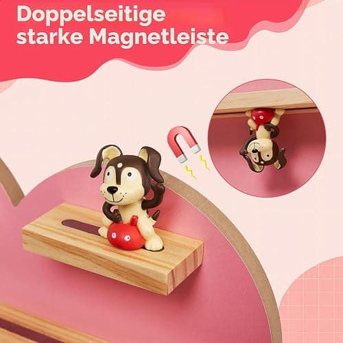 Gieanoo Large Cloud for Tonie Shelf, Wall Shelf for Toniebox 2 & Toniebox 1 | Pink Wood Tonies Shelf Storage, Large Tonie Display, Tonie Figures Organizer Compatible Charging Station for Children Room thumbnail 6