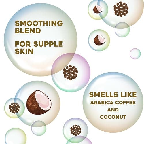 OGX Smoothing + Coconut Coffee Exfoliating Body Scrub with Arabica Coffee & Coconut Oil, Moisturizing Body Wash for Dry Skin, Paraben-Free with Sulfate-Free Surfactants, 19.5 Fl Oz thumbnail 5