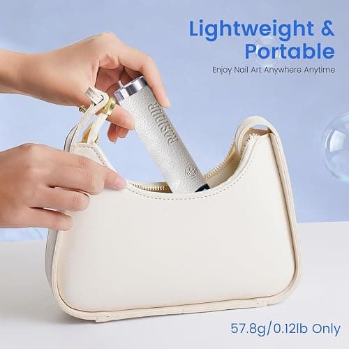 Handheld UV Light for Gel Nails: Flash Cure Hand Held AI UV Led Nail Lamp with Stand-Mini Fast Dry Single UV Lamp Pen with Auto Sensor for Manicure Home Salon (White) thumbnail 9