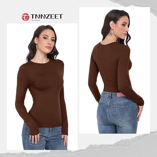 TNNZEET Long Sleeve Shirts for Women Basic Soft Tees Fashion Crop Tops Fall Spring Y2K Tight Clothes for Casual Workout 2026 thumbnail 3