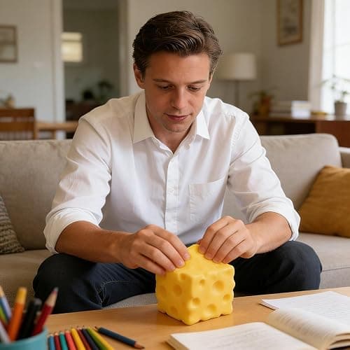 Butter Squishy, Cheese Squishy, Big Cheese Squishy Stress Ball Realistic Design, Slow-Rebound Shapeable Squeeze Ball Sensory Fidget Toy Relieves Stress for Kids and Adults (2pcs-B) thumbnail 7