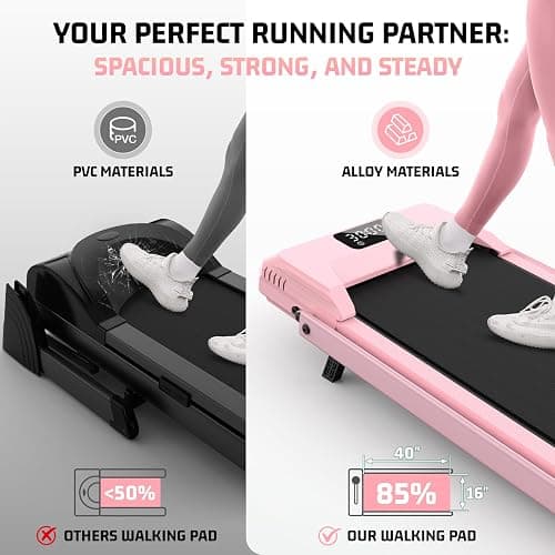 FUNMILY Upgrade Walking Pad Folding Treadmill with 12%/15% & Handle Bar, 3.5HP Foldable Under Desk Compact Treadmills for Home/Office/Gym, 400+lb Capacity, Shock Absorption thumbnail 4