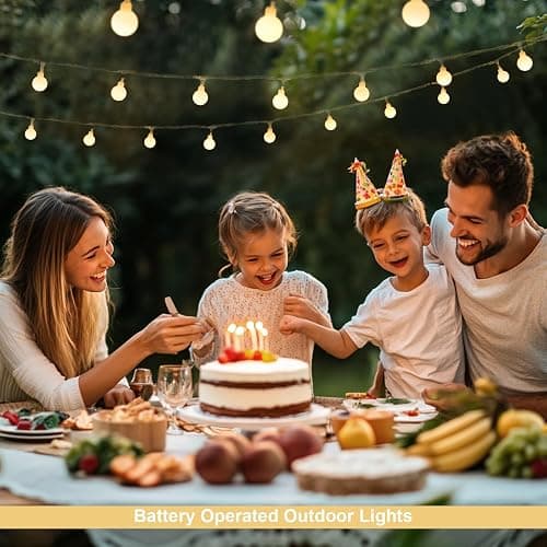 JMEXSUSS Globe Battery Operated Christmas Lights Indoor, 100 LED Battery Powered String Lights Outdoor Waterproof, 33ft Christmas String Light with Remote Timer for Bedroom Camping Decor, Warm White thumbnail 5