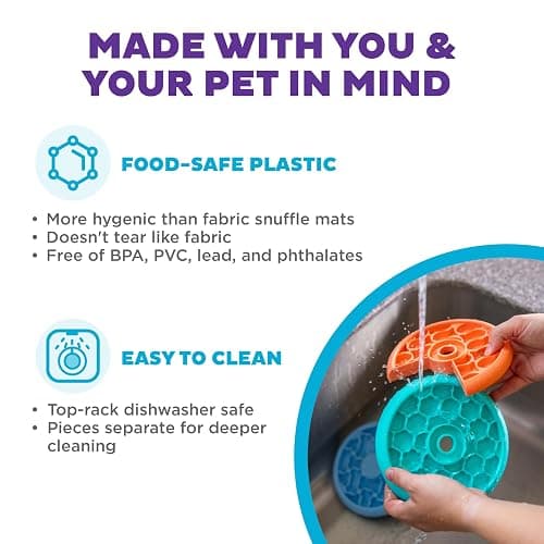 Outward Hound by Nina Ottosson Lickin’ Layers Small 3-in-1 Dog Puzzle Feeder, Lick Mat & Slow Bowl – Puppy Enrichment Toy for X-Small & Small Dogs, Dishwasher Safe, Holds 1.5 Cups of Wet or Dry Food thumbnail 4