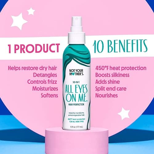 Not Your Mother's All Eyes On Me 10-in-1 Hair Perfector, Adds Shine, 3 Pack | 6 fl oz Each - Heat Protectant for Hair - Moisturizing Detangler Spray and Frizz Control - Berry Vanilla Scent thumbnail 2