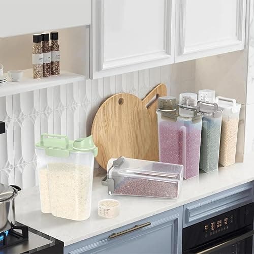 LEAWALK 5-7Lbs Dog Cat Food Storage Container with Upgraded Large Nozzle BPA-free, 4 Snap Seals Plastic Pet Food Storage Containers with Handles are Easy to Clean and Carry thumbnail 7