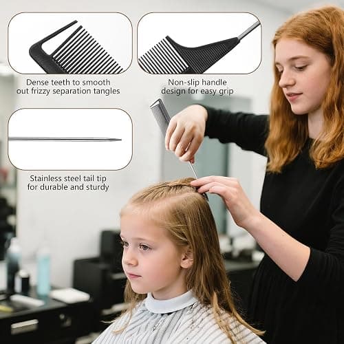 SWEET VIEW Boar Bristle Slick Back Hair Brush for Smooth Flyaways, Frizz, Sleek Ponytail, Buns and Edge Baby Hair, Teasing | Gel Comb Styling Accessories for Girls, Kids and Women thumbnail 5