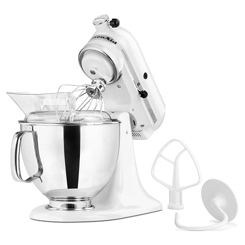 KitchenAid Artisan Series 5 Quart Tilt Head Stand Mixer with Pouring Shield KSM150PS, White thumbnail 3