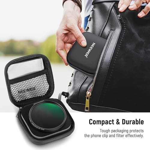NEEWER CPL Filter for Phone, 67mm Camera Lens Polarizing Filter with Metal Cold Shoe Phone Clip Compatible with iPhone 16 15 Pro Max Plus 14 13 Pro Max Mini 12 11 X XS Max Samsung Galaxy, FL-27 thumbnail 8