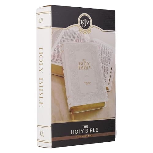 KJV Holy Bible, Giant Print Standard Size Red Letter Edition, Thumb Index Tabs & Ribbon Marker, King James Version, Vegan Leather, White Floral, 14 pt. Type (KJV Standard GP Editions) thumbnail 9