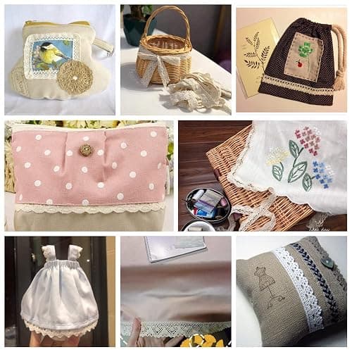 Ribbon Lace 45 Yards Vintage Ribbon Cotton Lace Craft Lace Crochet Sewing for Gift Package Wrapping, Bridal Wedding Decoration, Scrapbooking Supplies (Beige+White) thumbnail 4