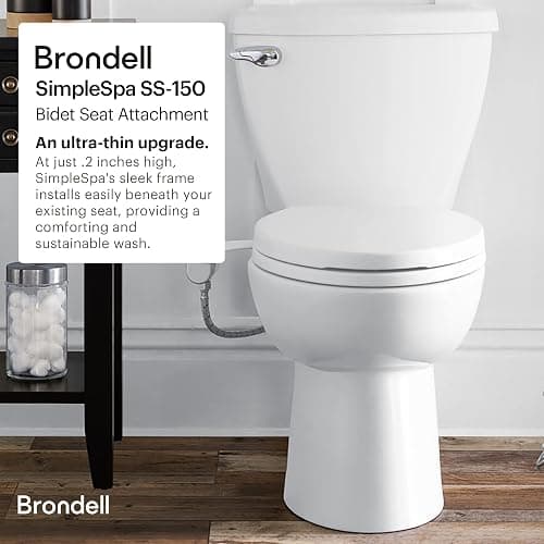 Brondell Bidet - Thinline SimpleSpa SS-150 Fresh Water Spray Non-Electric Bidet Toilet Attachment in White with Self Cleaning Nozzle and SafeCore Internal Valve thumbnail 3