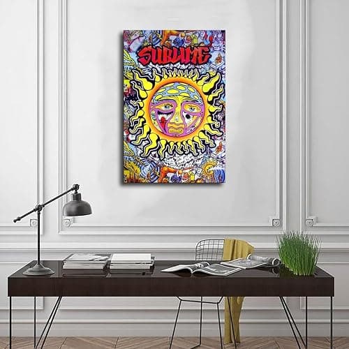 Music Sublime Posters Personality of The Sun Canvas Art Poster Poster Wall Art Decor Print Picture Paintings for Living Room Bedroom Decoration Unframe 12x18inch thumbnail 3