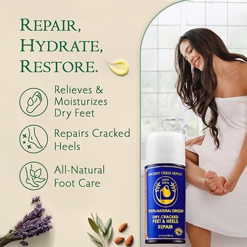 Dry Cracked Heel Repair Balm, Organic Foot Cream for Dry Feet & Callus | Deeply Moisturizes & Softens Dry Cracked Feet & Heels, Rough Dead Skin with Almond, Jojoba, Olive & Lavender Oils, Vitamin E thumbnail 2