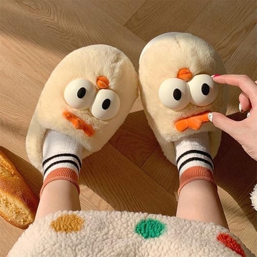 Jfxgjuv Chicken Slippers, Chicken Feet Slippers, Cute Soft Memory Foam Slip On Fuzzy Warm Cozy Plush Non-Slip Indoor Outdoor House Home Shoes for Women Men Teens thumbnail 4