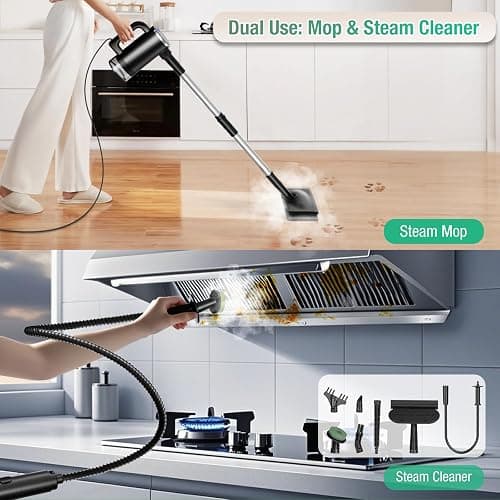 11-in-1 Steam Mop - Detachable Handheld Steam Cleaner with 380mL Tank, 260℉ Floor Steamer for Hardwood, Tile, Grout, Windows, Bath & Kitchen - 3-Level Steam Control, Multi-Purpose Floor Steam Cleaner thumbnail 6