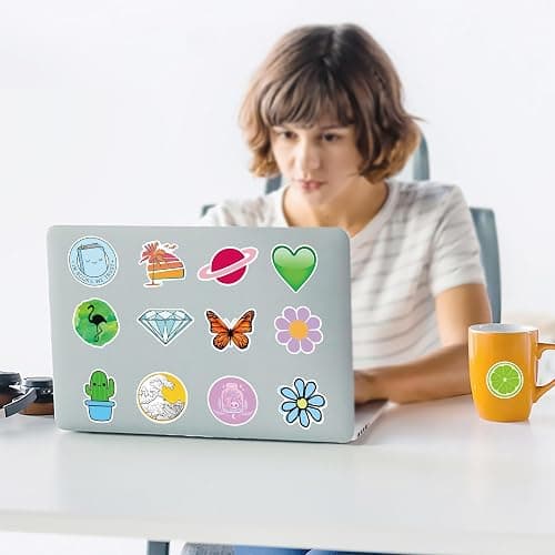 350 Pcs Cute Aesthetic Stickers for Adults Children Teens, Preppy Waterproof Vinyl Stickers for Laptop Luggage Suitcase Journal Skateboard Bike Skate Book Guitar Scrapbook Phone Cool for Girls Boys thumbnail 4
