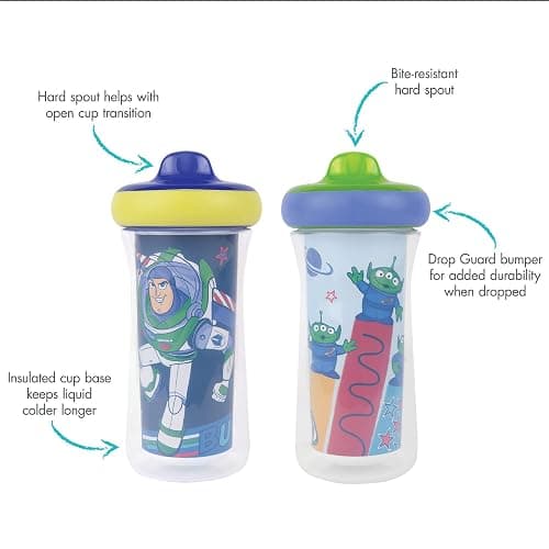 The First Years Disney/Pixar Toy Story Kids Insulated Sippy Cups - Dishwasher Safe Spill Proof Toddler Cups - Ages 12 Months and Up - 9 Ounces - 2 Count thumbnail 4