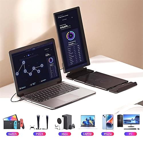 Laptop Screen Extender Portable Monitor, Dual Monitor Extender for Laptop, 14" Screen 1080P FHD Display, Fit for 13-17" Laptops, Plug & Play Compatiable with Windows, Mac, Chrome, Android and Switch thumbnail 4