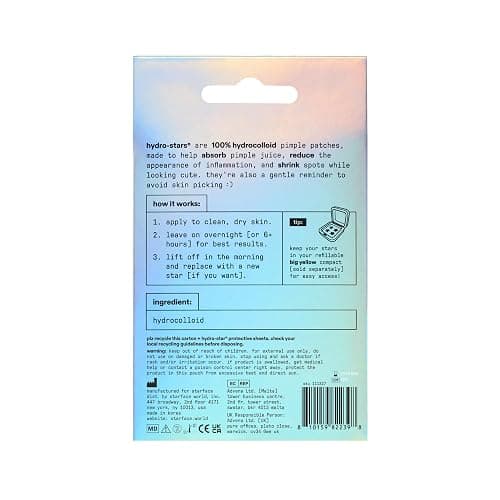 Starface Hydro-Star® Pimple Patches, Hydrocolloid, Clinically Proven Spot Shrinking in 6 Hours, Absorb Fluid, Reduce Redness, Vegan, Cruelty-Free Skincare (Holographic, 36 Count) thumbnail 9