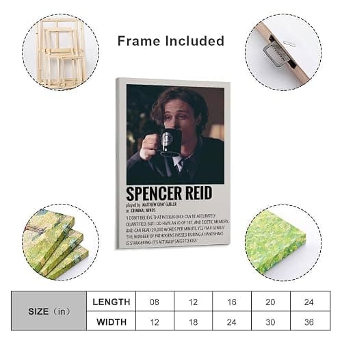 RCIDOS Matthew Gray Gubler Poster Criminal Minds Spencer Reid Poster (11) Canvas Painting Posters And Prints Wall Art Pictures for Living Room Bedroom Decor 12x18inch(30x45cm) Frame-style thumbnail 2