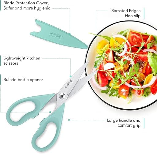 iBayam All Purpose Kitchen Shears Heavy Duty - Stainless Steel Kitchen Shears With Protective Sheath, Soft Grip Handle, Food & Meat Scissors, Home, Kitchen, Dining Utility Gadgets/Essentials/Utensils thumbnail 3