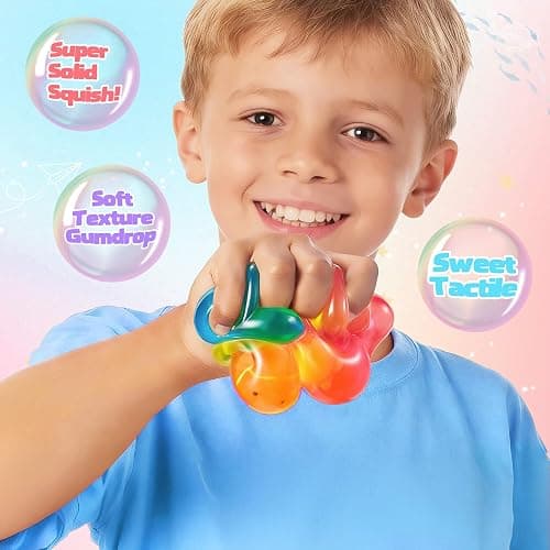 Stress Balls for Kids Adults - Squishy Fidget Toys Sensory Toys for Kids with Autism Glow in The Dark Squeeze Balls for Hand Therapy Squish Ball for Anxiety Stress Relief Easter Basket Stuffers thumbnail 6