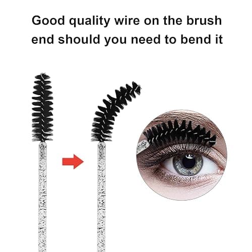 CHEFBEE 100PCS Disposable Eyelash Brush, Mascara Wands Makeup Brushes Applicators Kits for Eyelash Extensions and Eyebrow with Container (Black) thumbnail 2