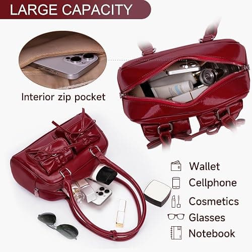 Juoxeepy Ita Bag Cute Bow Purse Aesthetic Japanese Shoulder Bag Faux Leather Tote Bag Y2k Red Handbag Purse thumbnail 4