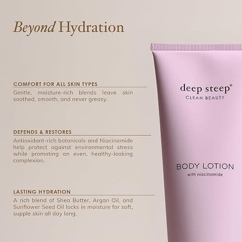 Deep Steep Body Lotion, Brown Sugar Vanilla, 8 oz – Moisturizer with Coconut Oil, Shea Butter, Argan Oil, Aloe Vera & Niacinamide – Vegan, Clean Beauty, Daily Skin Hydration thumbnail 5
