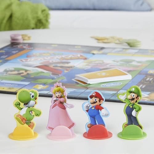 Monopoly Junior Super Mario Edition Board Game, Fun Kids' Ages 5 and Up, Explore The Mushroom Kingdom as Mario, Peach, Yoshi, or Luigi (Amazon Exclusive) thumbnail 6