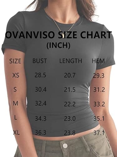 Womens Double Lined Tops Crewneck Short Sleeve Tees Basic Slim Fit T Shirts Y2K Summer Clothes 2025 thumbnail 3