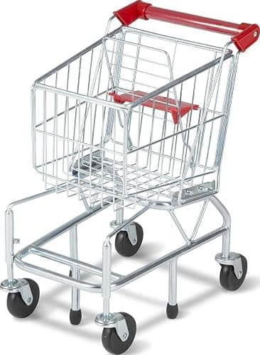 Melissa & Doug Toy Shopping Cart, Grocery Store Pretend Play Toys with Sturdy Metal Frame & Working Wheels, Toddler Shopping Cart, Preschool Learning Toys for Girls & Boys 3+ - Image 1