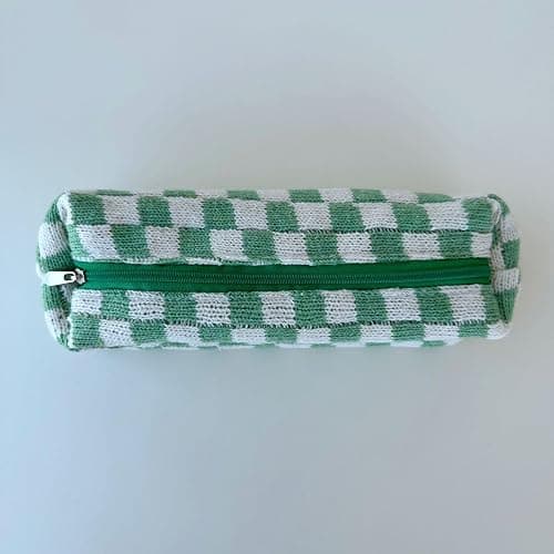 SURBEAV Pencil Case Pen Case Office College School Storage Bag Pouch Holder Box Organizer Makeup Pouch Cosmetic Bag Aesthetic Cute Pencil Case for Girls Boys Kids (Green + White) thumbnail 3