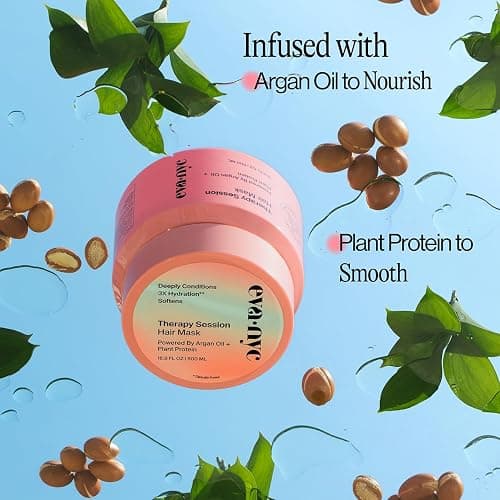 Eva NYC Therapy Session Hair Mask, Deep Conditioning Hair Mask Infused with Argan Oil and Plant Protein, 16.9 fl oz thumbnail 5