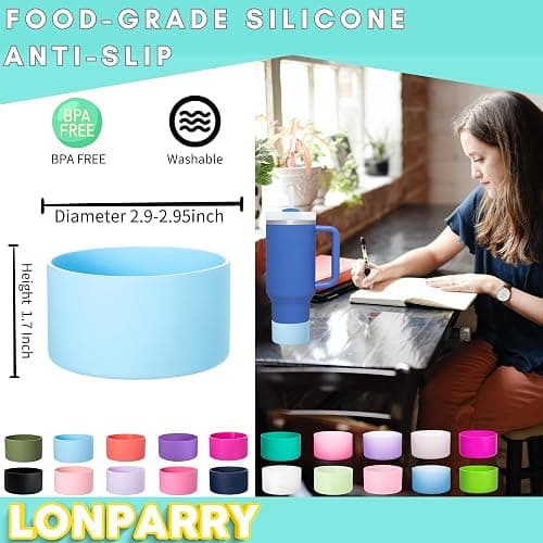 LONPARRY 2-Pack Silicone Boot for Stanley 40 30 oz Quencher Adventure Tumbler, IceFlow 30 20 oz, Stanley Cup Protector thumbnail 2