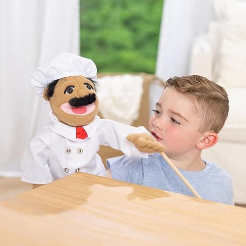 Melissa & Doug Chef Puppet (Al Dente) with Detachable Wooden Rod Pretend Play Chef Puppet Pepe thumbnail 5