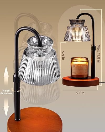 LISUNAR Candle Warmer Lamp with Timer &Dimmable Wax Melt Warmer for Scented Jar Candles, 2 Bulbs,Birthday Gifts for Women House Warming Gifts, Home Decor thumbnail 2