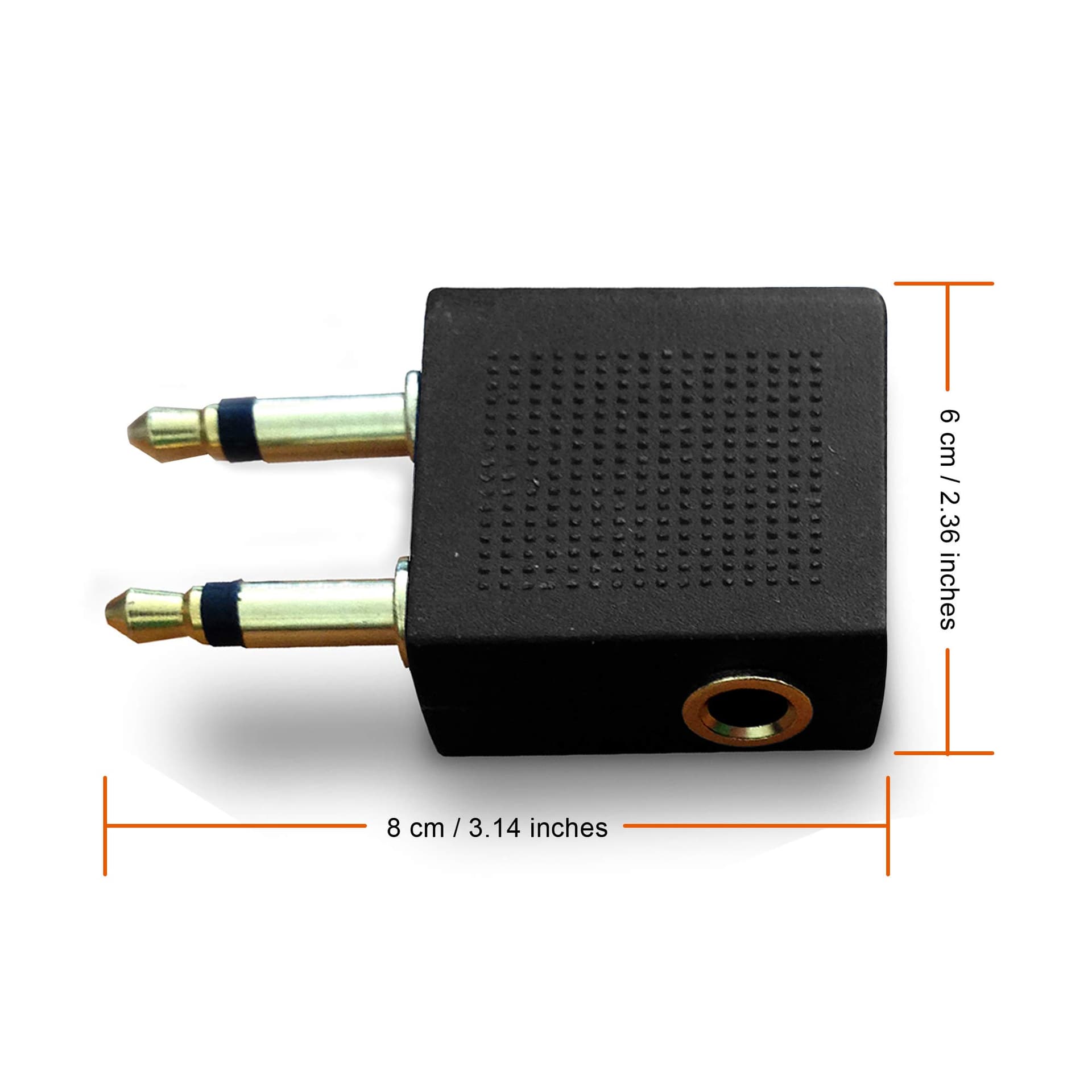 Gold Plated Airplane Flight Headphone Adapters (Pack of 2) | Allows You to use Your Earphones with All in-Flight Media Systems | This Airline Plane Headset Converter Enables Great Sound on All Planes thumbnail 3