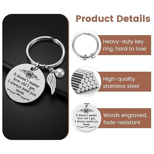 iJuqi Mother's Day Gifts from Daughter Son for Mom Birthday Valentine's Day Christmas Gifts Mom Keychain Mother Keyring thumbnail 3