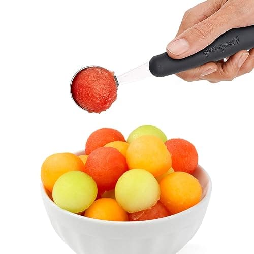 GoodCook Touch Stainless Steel 2-in-1 Melon Baller and Fruit and Veggie Corer Scoop, Silver/Black thumbnail 6