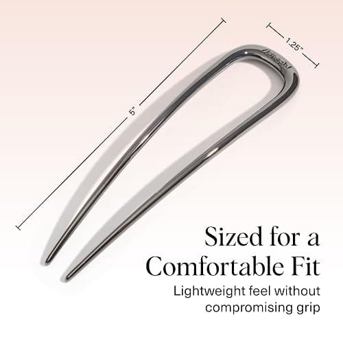 Kitsch French Hair Pins for Women – Elegant & Durable Metal French Pin for Updos, Chignon, Buns & Twist Hairstyles | Secure Hold All Day, Comfortable Fit | Ideal Gifts for Women- Hematite, 1pc thumbnail 5
