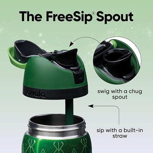 Owala Wicked FreeSip Insulated Stainless Steel Water Bottle with Straw for Sports and Travel, BPA-Free Sports Water Bottle, 32 oz, Elphaba (Green) thumbnail 3
