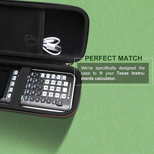 Case for Texas Instruments TI-84 Plus CE/TI-84 Evo/TI 84 Plus/TI-Nspire CX II CAS/TI-Nspire CX II Graphing Calculator, Mesh Pocket for Charging Cables, Pens and Rule(White) thumbnail 3