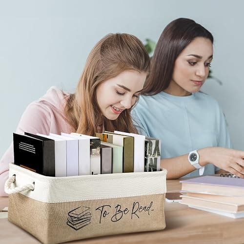 Marsui Book Lover Gifts TBR Book Storage Basket to Be Read List Storage Bin Bookish Accessories Bookworm Gift for Club Members Student Teacher Reading Accessories thumbnail 5