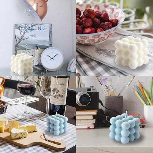 Bubble Candle - Cube Soy Wax Candles, Home Decor Candle, Scented Candle Set 2 Pieces, Home Use and Gifting thumbnail 6