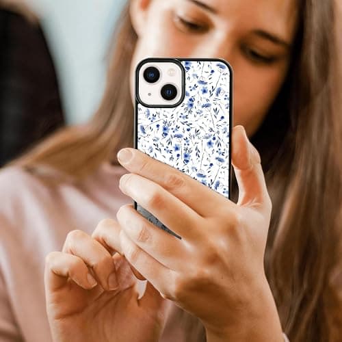 Axulimin Cute Blue Flower Floral Aesthetic Phone Case for iPhone 14 & iPhone 13 Case for Teen Girls Women Kids Girls -6.1Inch thumbnail 7